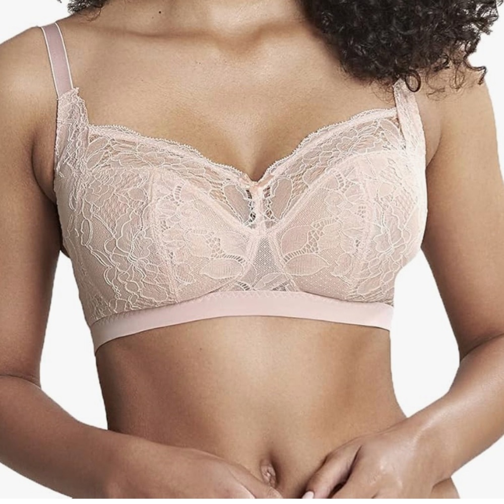 Panache Imogen Lace Wire Free Bralette in Soft Pink 34FF UK